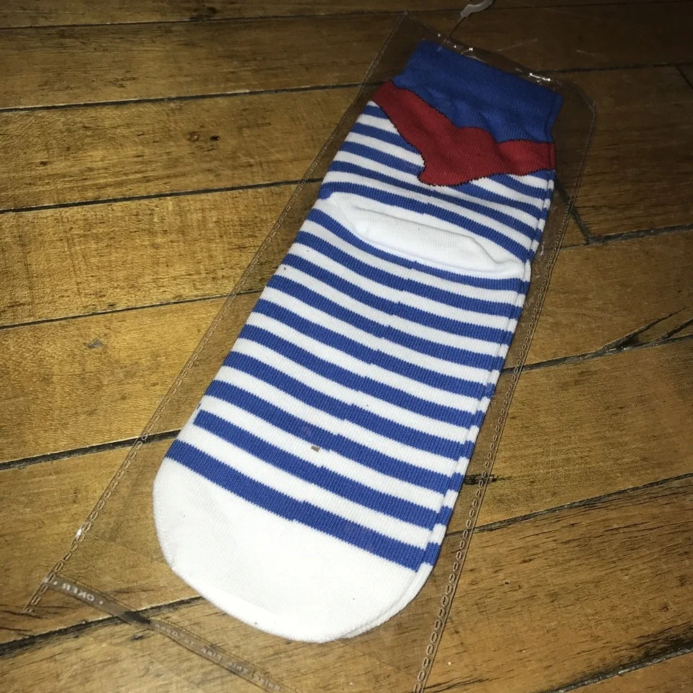 New The Venetian Resort Las Vegas Gondolier Socks - Blue & White Stripes w/ Red‎